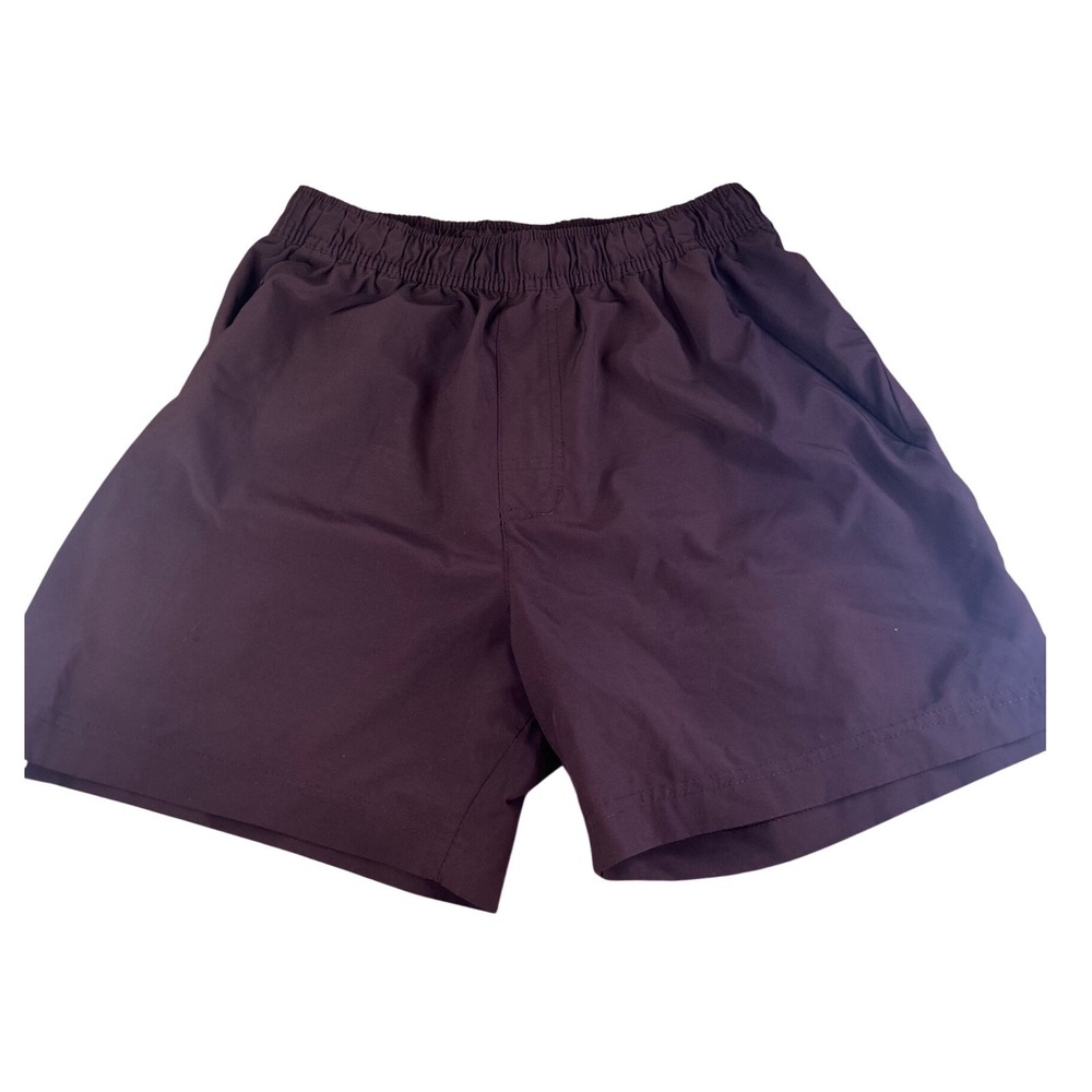 LEG3ND Mens Athletic Shorts Dark Plum Elastic Waist Zipper‎ Pocket Size M